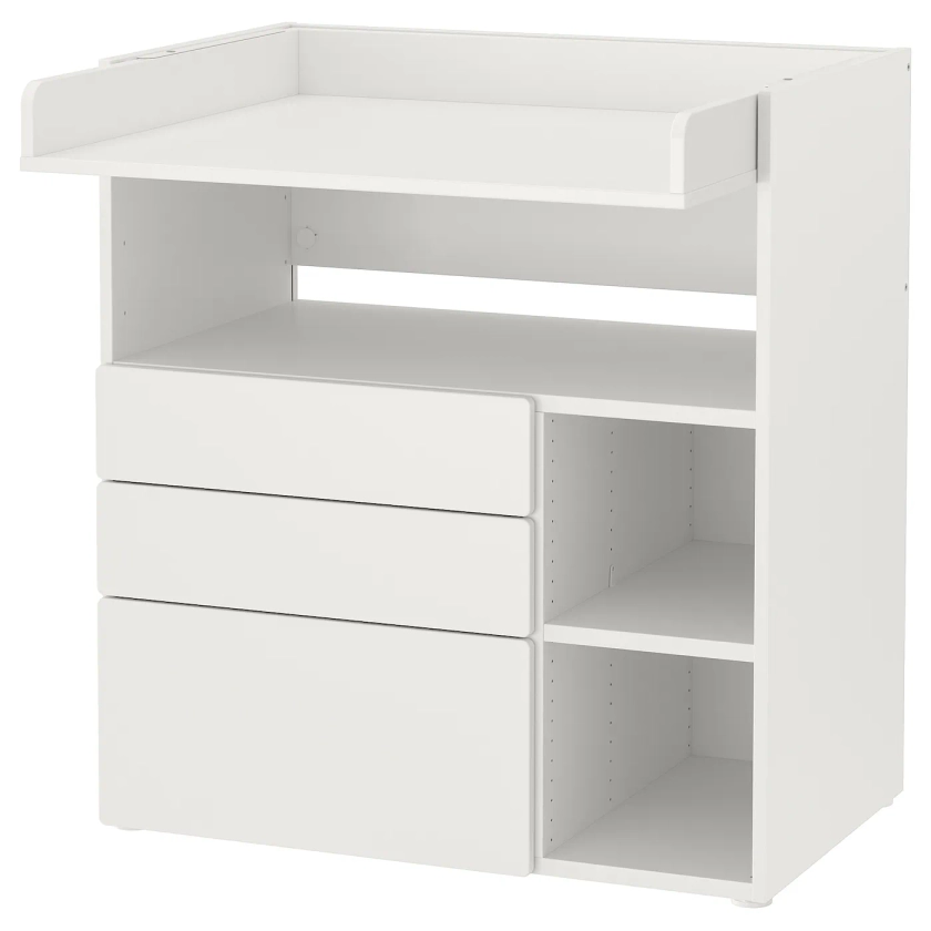 SMÅSTAD commode, wit wit/met 3 lades, 90x79x100 cm - IKEA België
