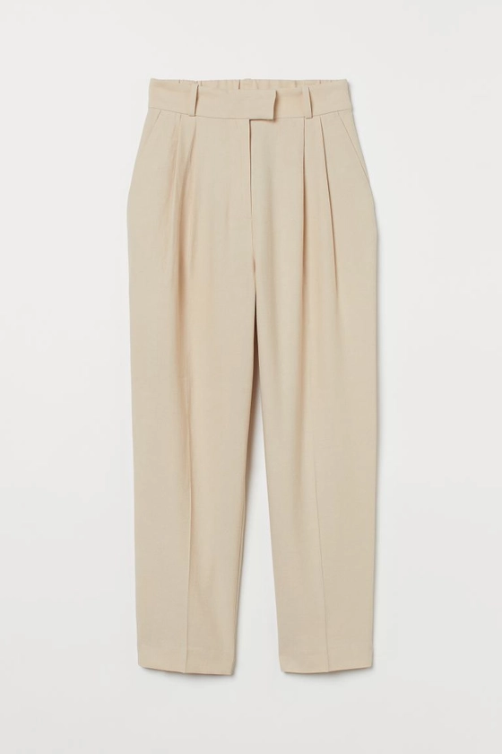 Creased Pants - Light beige - Ladies | H&M US