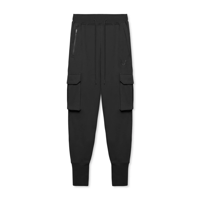 0654. Tech-Terry™ Cargo High Rib Jogger - Black