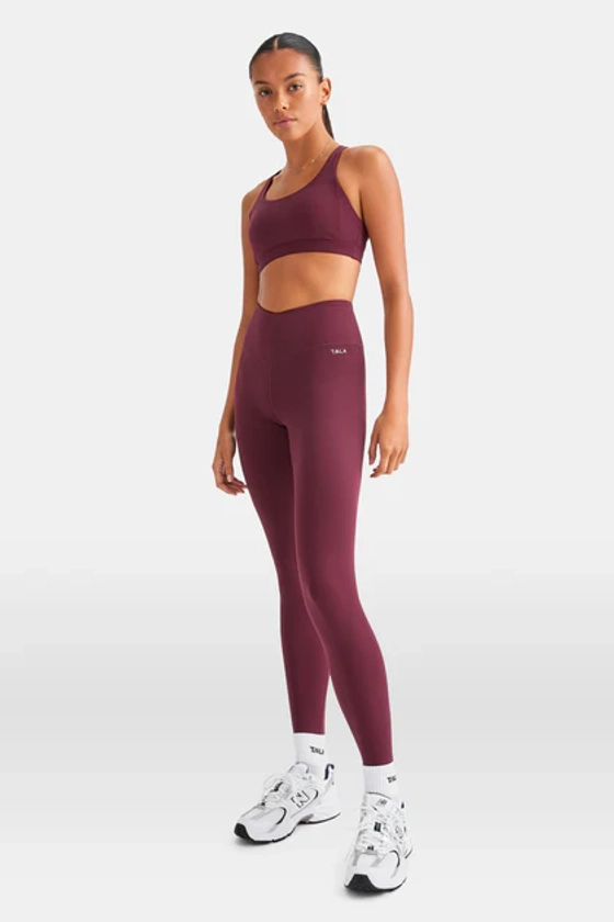 SKINLUXE V-WAIST HIGH WAISTED LEGGING - BURGUNDY