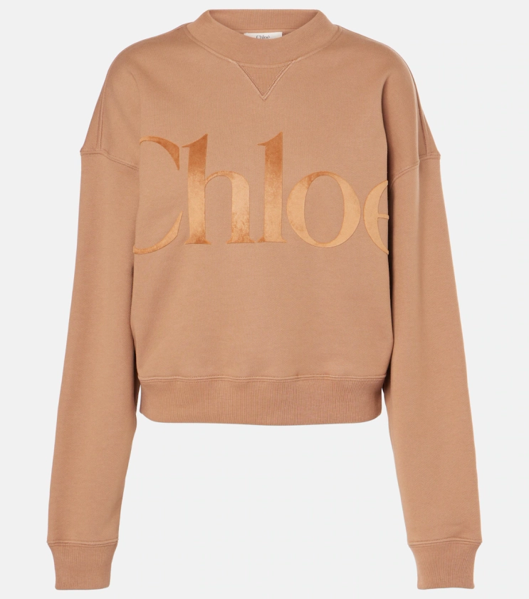 Sweat-shirt en coton à logo en rose – Chloe | Mytheresa