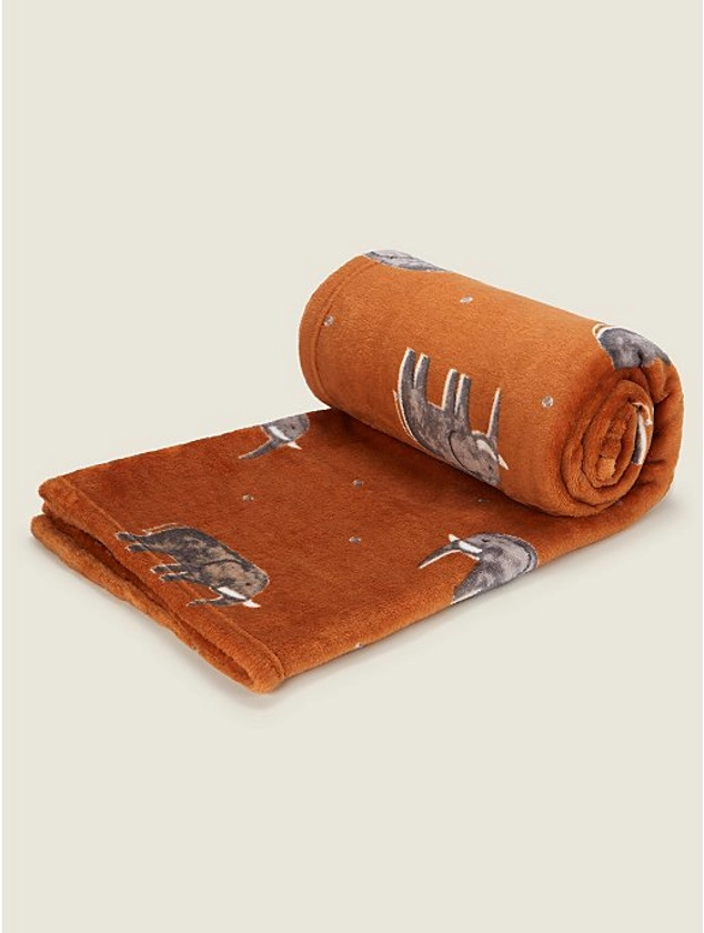 Brown Elephant Mono Super Soft Throw