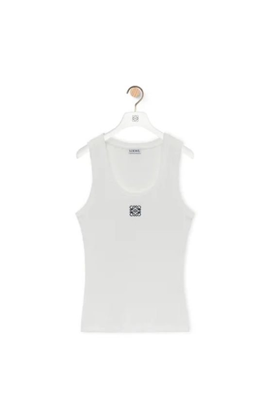 Anagram tank top in cotton White - LOEWE