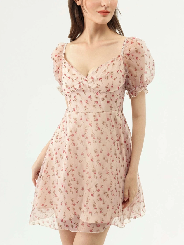 Romantic Gestures Puff Sleeve Mini Dress