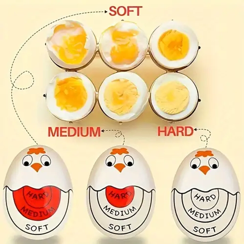 1pc Red/Yellow Egg Timer Perfect For Soft-boiled And Hard-boiled Eggs, Safe And Fun, Easy To Read, No Guessing! RV Gadgets, Kitchen Accessories