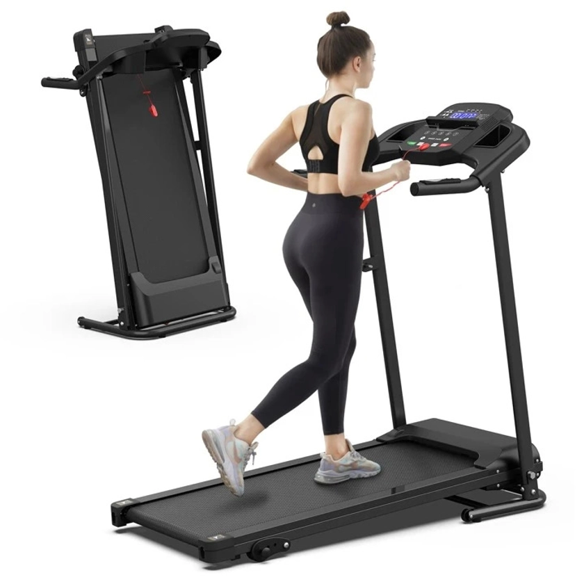 FYC Foldable Portable Treadmill For Home, 2.5HP, 7.5 MPH, 265LB Capacity Electric Running Machine With Heart Rate Sensor Treadmills For Home Gym, Walking Running Treadmill With LED Display