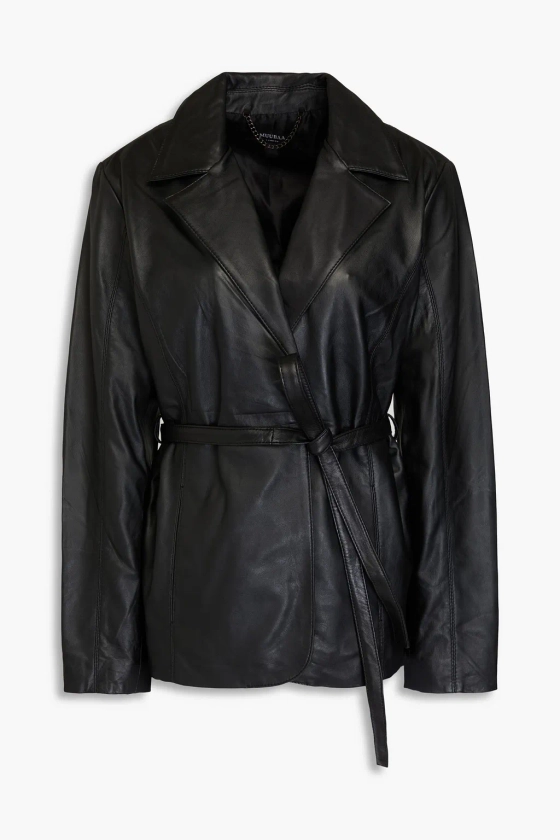 MUUBAA Belted leather blazer | THE OUTNET