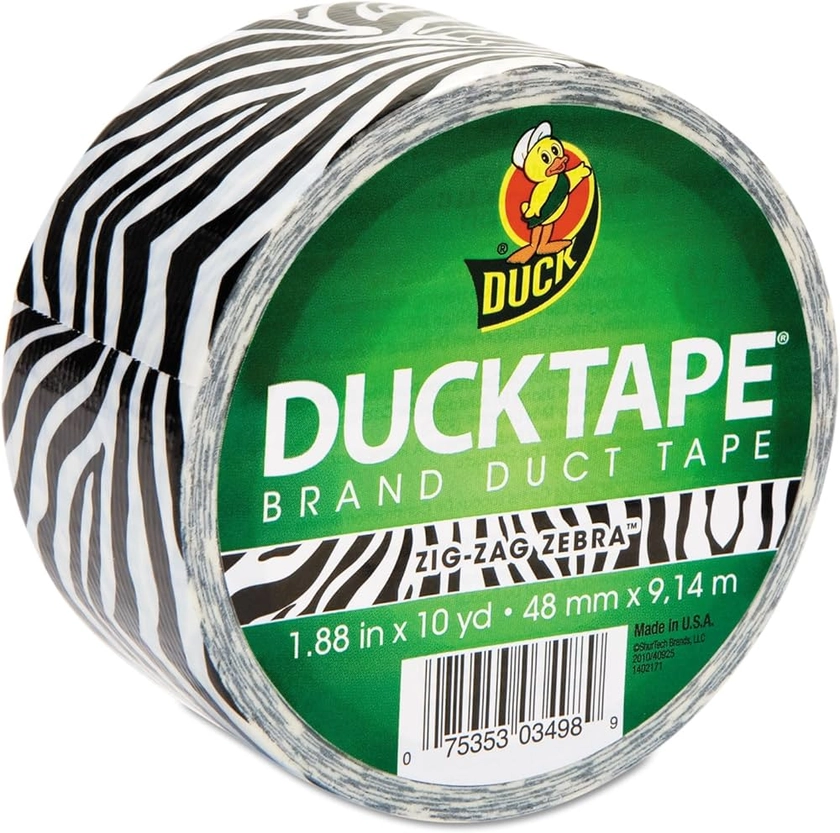 Duck Brand 1398132 Duct Tape Single Roll, Zebra Animal Print