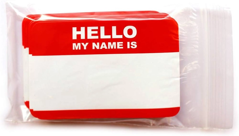 HELLO my name is... stickerpakket 10,5 x 7,4 cm naambordjes stickers : Amazon.nl: Kantoorproducten