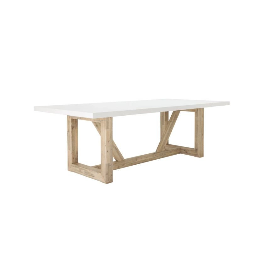 Buy Nova Polished White Concrete Dining Table - James Lane Australia