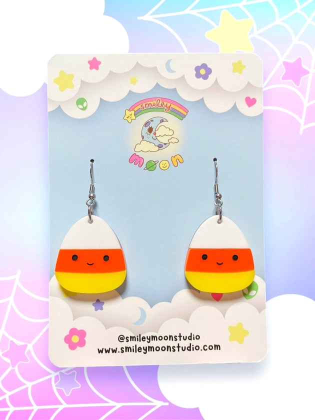 Candy Corn Cutie, Acrylic Earrings