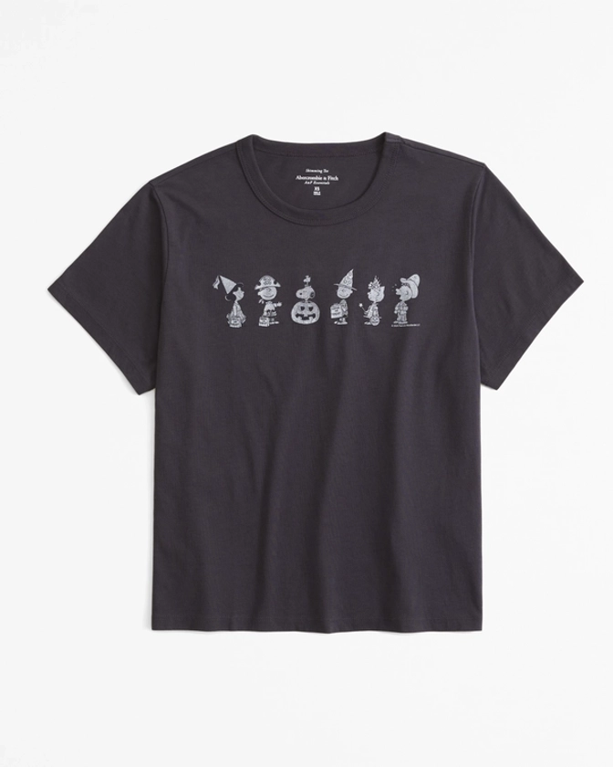 Women's Short-Sleeve Peanuts Graphic Skimming Tee | Women's Tops | Abercrombie.com