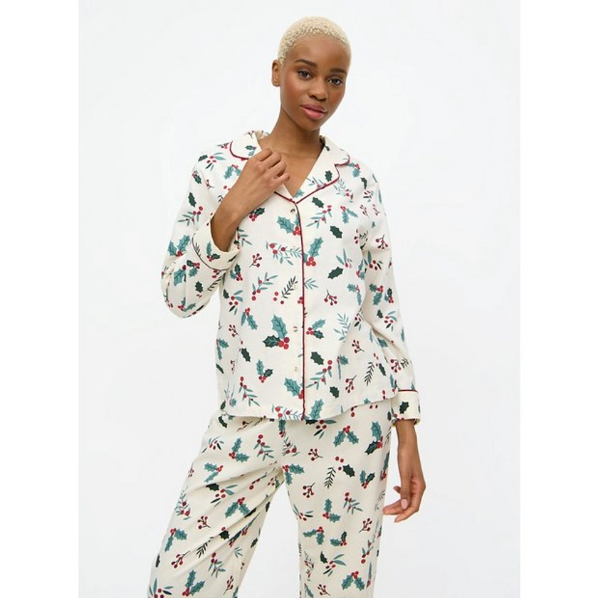 Buy Christmas Holly Printed Traditional Pyjamas S | Pyjamas | Tu