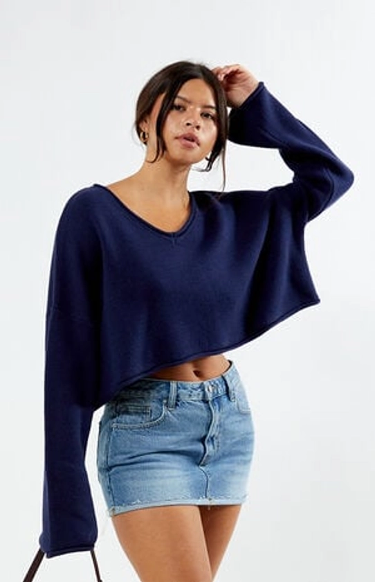 LA Hearts Effie Boxy Cropped Sweater | PacSun