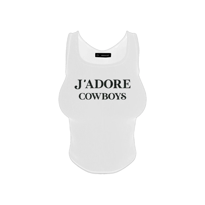 PRE ORDER J'ADORE COWBOYS TANK - WHITE