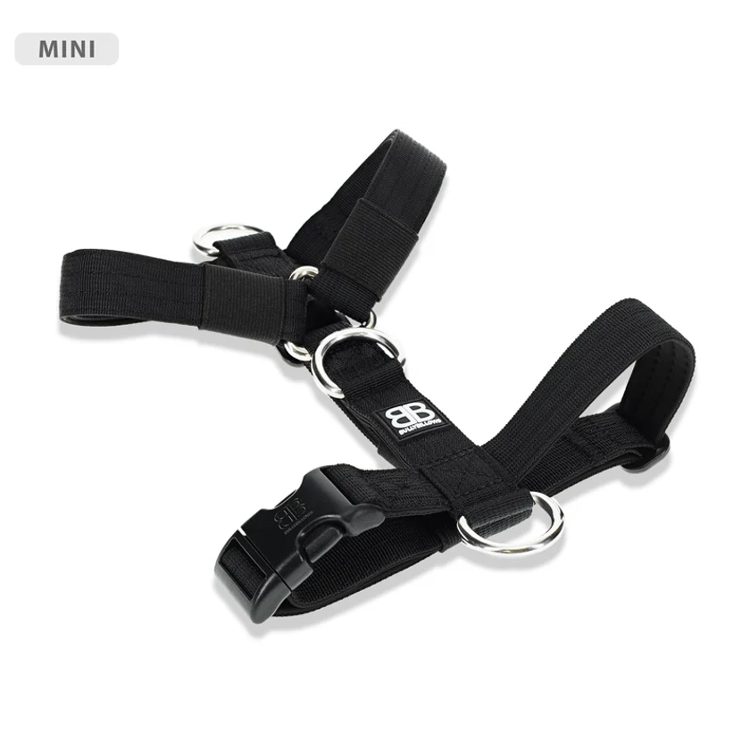 Mini TRI-Harness® | No Pull & Adjustable - Black v2.0 – BullyBillows