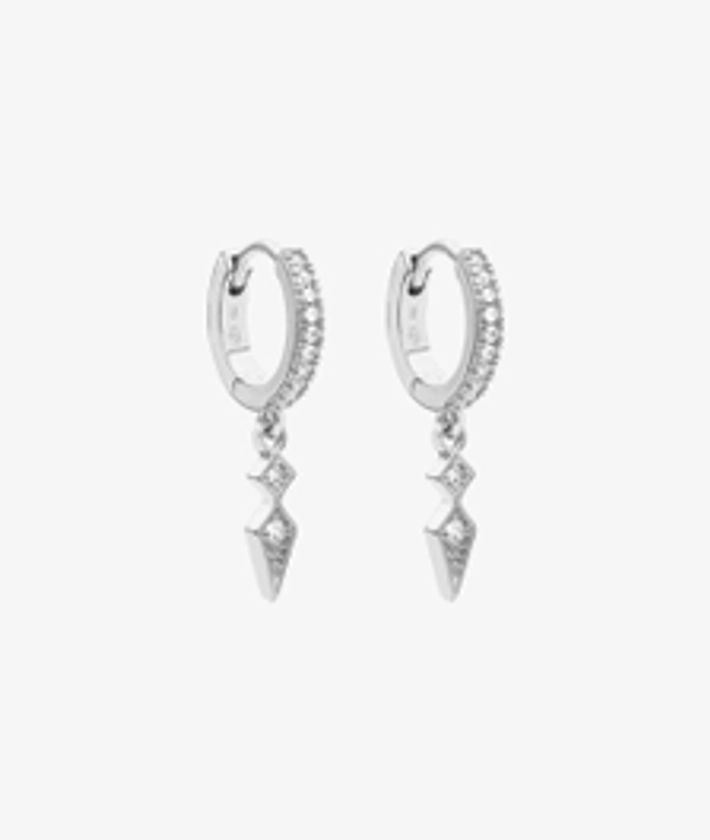 Boucles d'oreilles créoles dague et zircons Argent 925