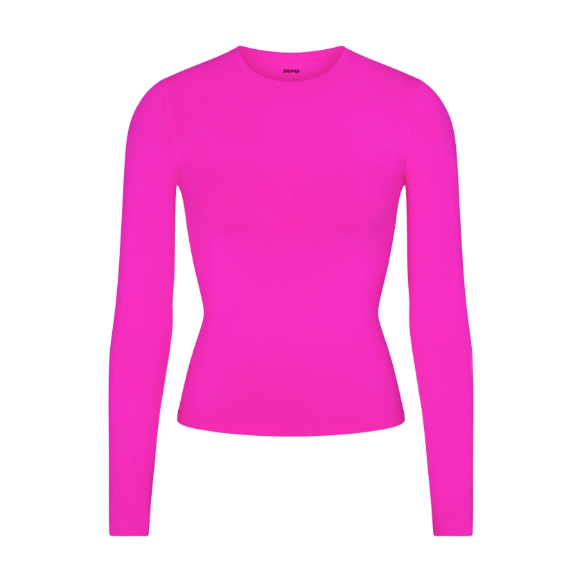 SOFT SMOOTHING SEAMLESS LONG SLEEVE T-SHIRT | FUCHSIA