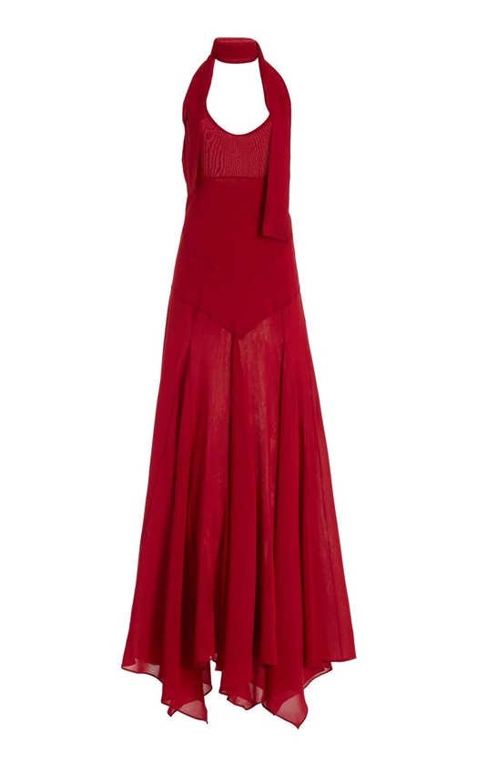Exclusive Raye Scarf-Detailed Midi Halter Dress By Siedrés | Moda Operandi in 2024 | Halter midi dress, Fashion illustration dresses, Moda operandi dress
