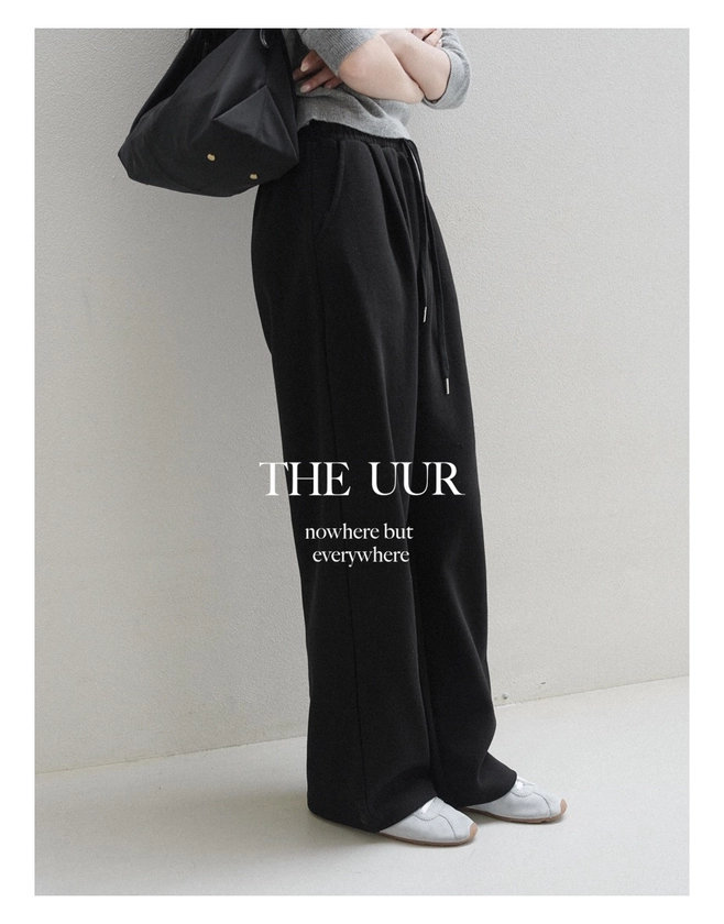 [long/short] uur bagel Banding pants [black] - 유유알