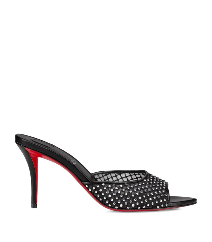 Womens Christian Louboutin red Apostropha Mesh Strass Mules 80 | Harrods IT
