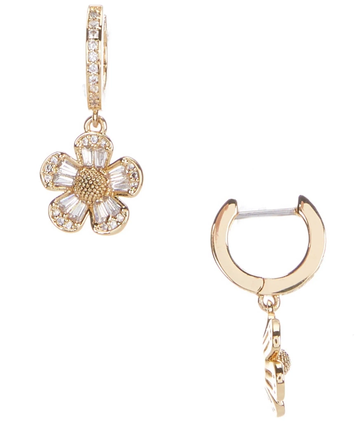 kate spade new york Crystal Rhinestone Fleurette Huggie Hoop Earrings | Dillard's