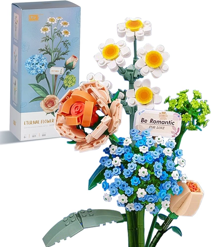 Amazon.com: ZIYOSTAR Mini Bricks Flower Bouquet Building Sets, Artificial Flowers, DIY Unique Decoration Home, 680 Pieces Botanical Collection for Ages 6-12 Year Old Girl for Gift… : Toys & Games