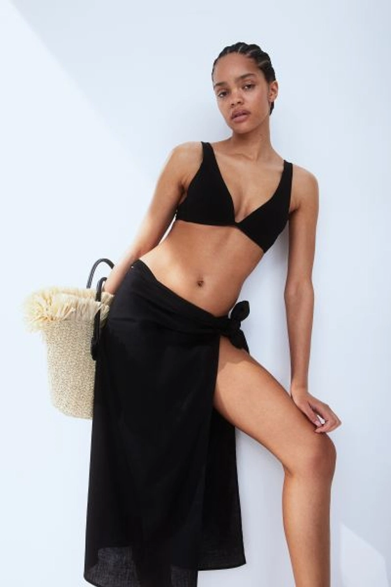 Linen sarong - Midi - Black - Ladies | H&M GB