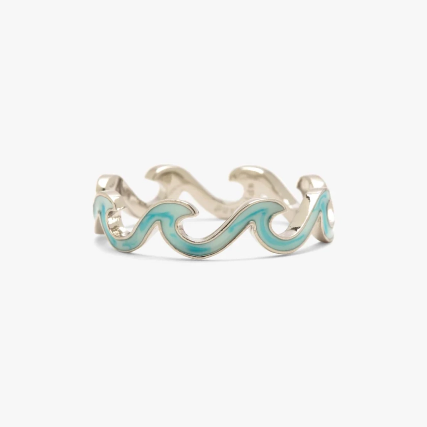 Tie Dye Enamel Wave Ring 4 / Gold