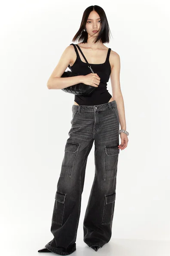 Pantalon cargo en denim