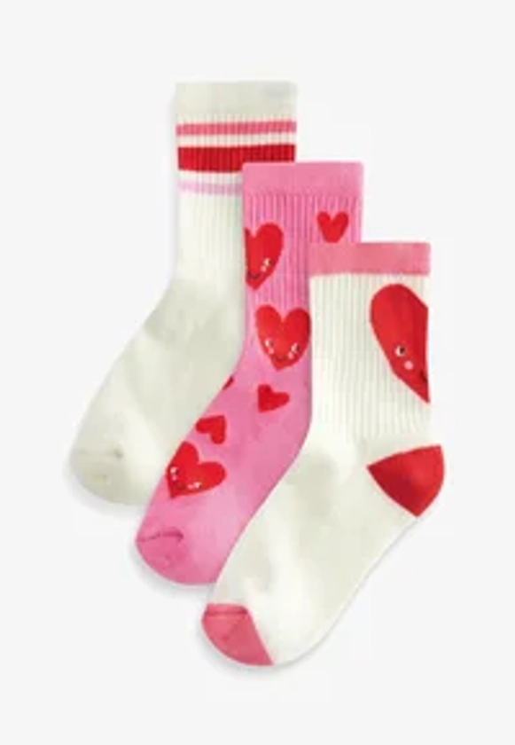 RICH CUSHIONED FOOTBED ANKLE 3 PACK - Chaussettes - pink white