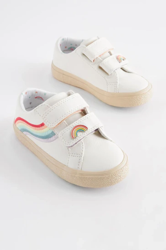 White Standard Fit (F) Rainbow Trainers