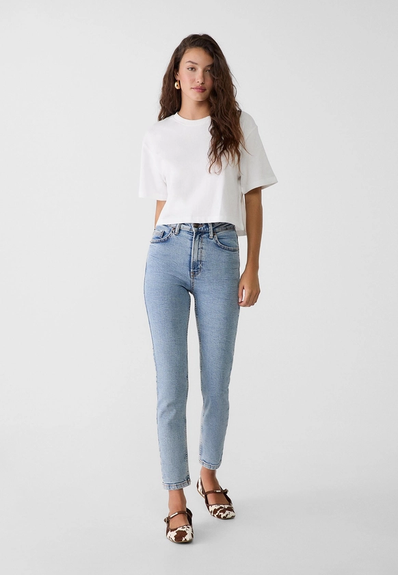 1465 Slim-fit mom jeans - Women's Jeans | Stradivarius United Kingdom