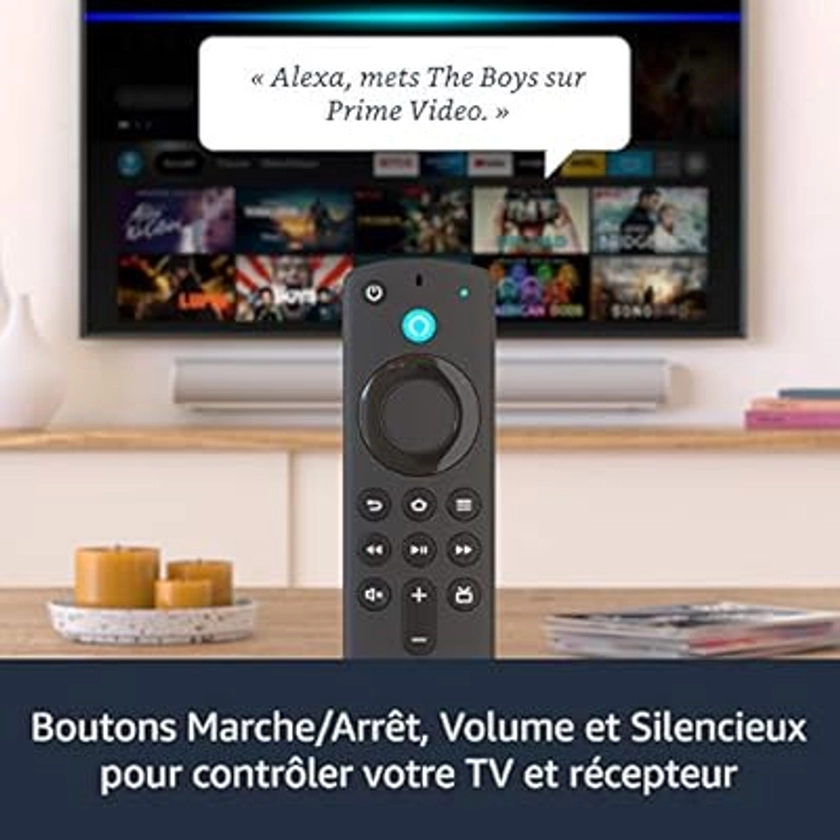 Amazon Fire TV Stick avec télécommande vocale Alexa (avec boutons de contrôle de la TV) | Appareil de streaming HD