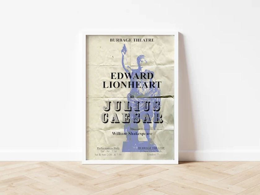 Vincent Price - Theatre Of Blood - Edward Lionheart in Julius Caesar Theatre Poster - A3/A4 Unframed Print