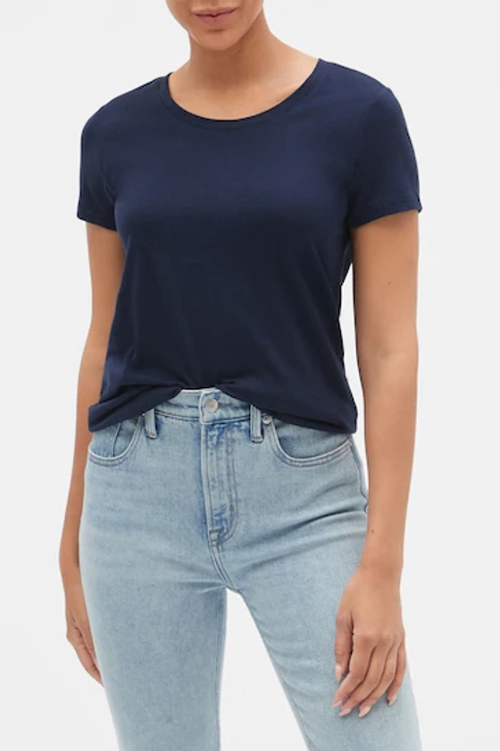 Buy Gap Navy Blue Favourite Short Sleeve Crew Neck T-Shirt from the Next UK online shop