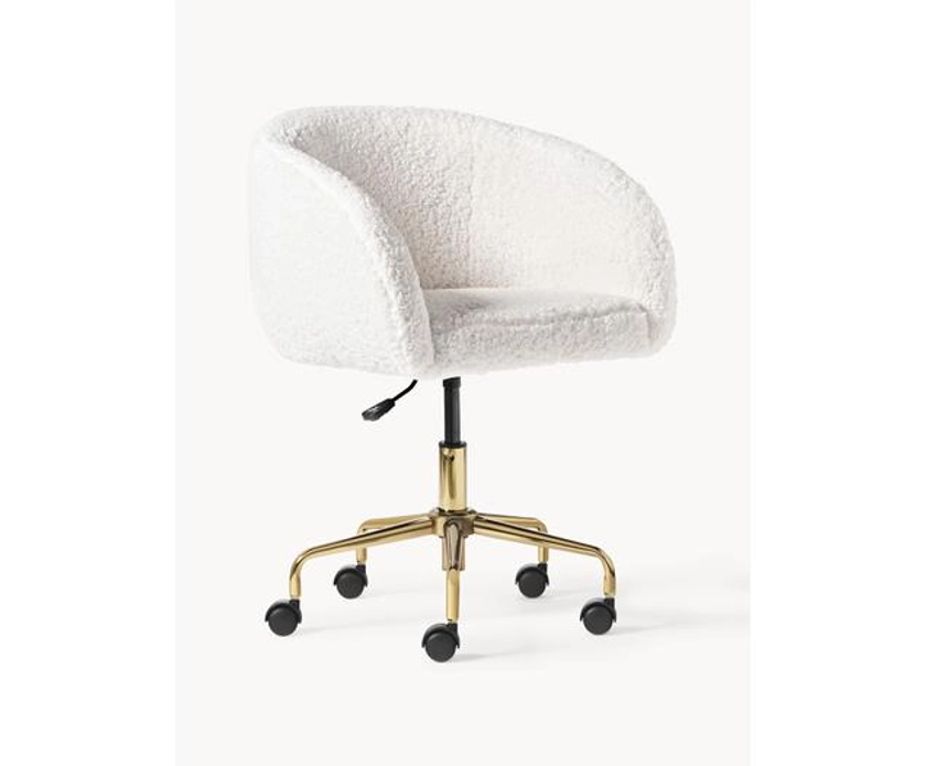 Chaise de bureau en peluche Emmie, hauteur réglable