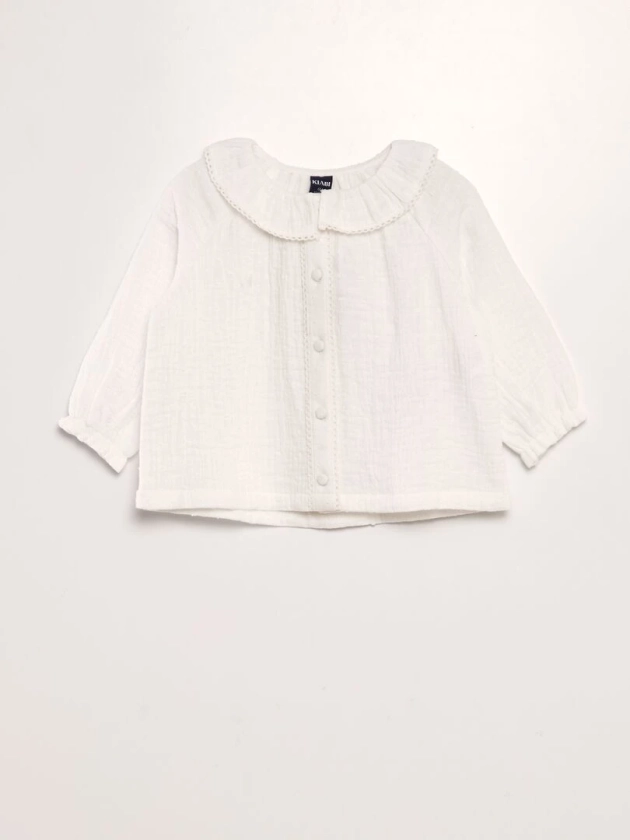 Blouse plumetis en gaze de coton