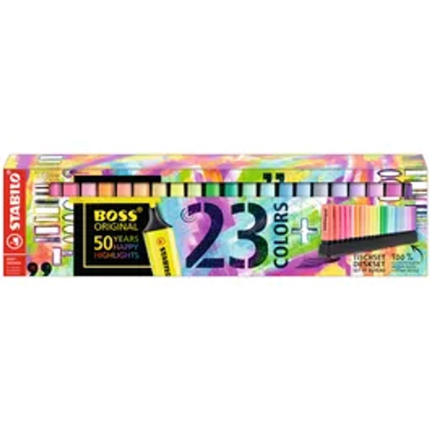 STABILO BOSS ORIGINAL - Set de bureau de 23 surligneurs - couleurs assorties