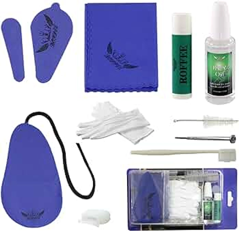 Clarinet Cleaning Cleaner Care Maintenance Kit - Clarinet Cleaning Kit: key oil, cork grease, swab, cleaning cloth, thumb rest, mouthpiece brush, screwdriver...