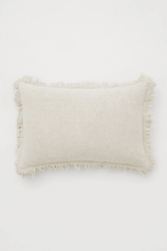 Linen-blend cushion cover - Light beige - Home All | H&M GB