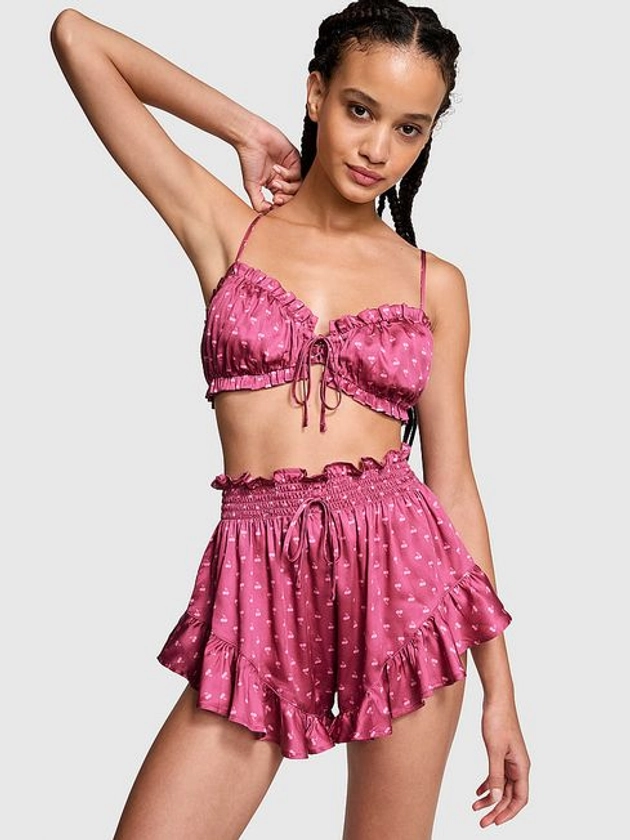 Buy Midnight Mauve Pink Cherries Cami Tie Front Short Pyjama Set from the Victoria's Secret UK online shop