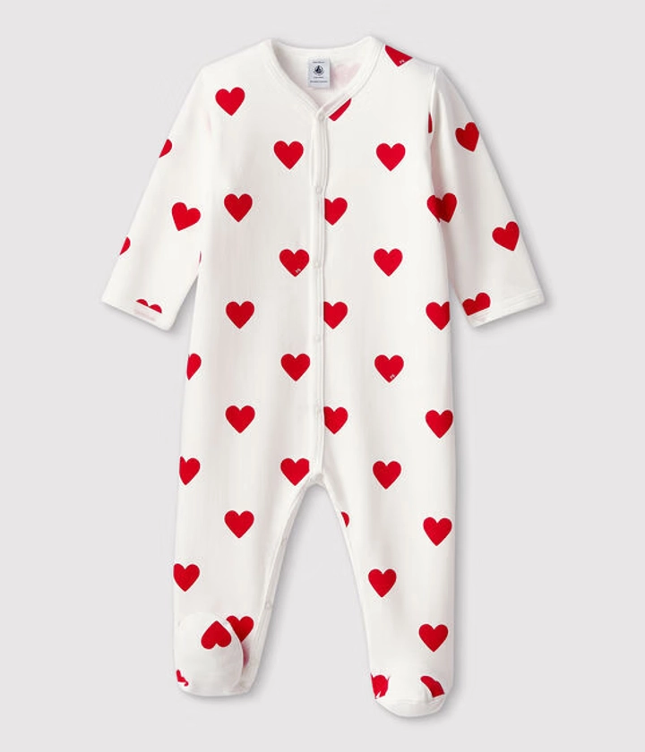 Pyjama à cœurs rouges en coton bébé