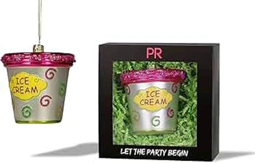 Party Rock | Ice Cream Pint Glass Ornament | Food Collection