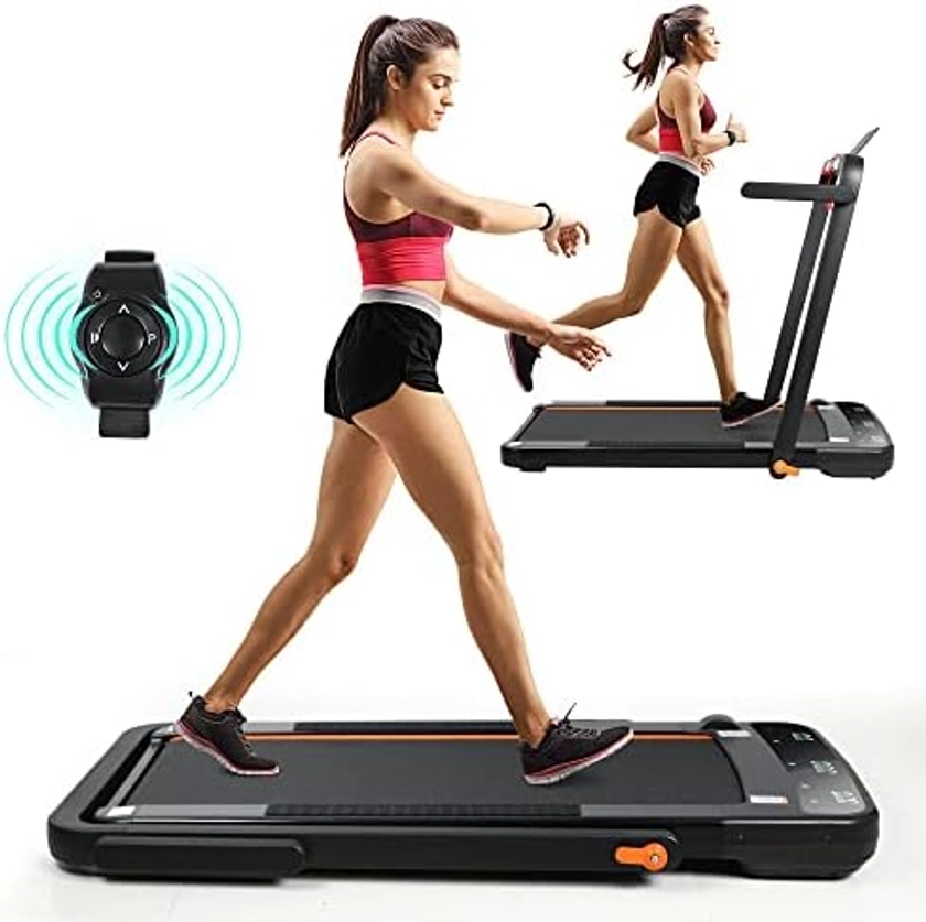 CEARTRY 2 in 1 Foldable Treadmill, Under Desk Treadmill 300 lb Capacity, Walking Pad Treadmill, Electric Treadmill, Installation-Free Folding Treadmill, Running Machine for Home