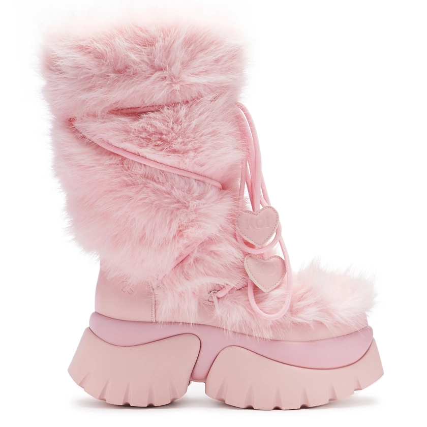 Kawaii Sasquatch Fluffy Snow Boots - Pink