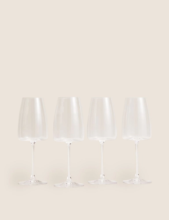 Set of 4 Contemporary White Wine Glasses | M&S Collection | M&S