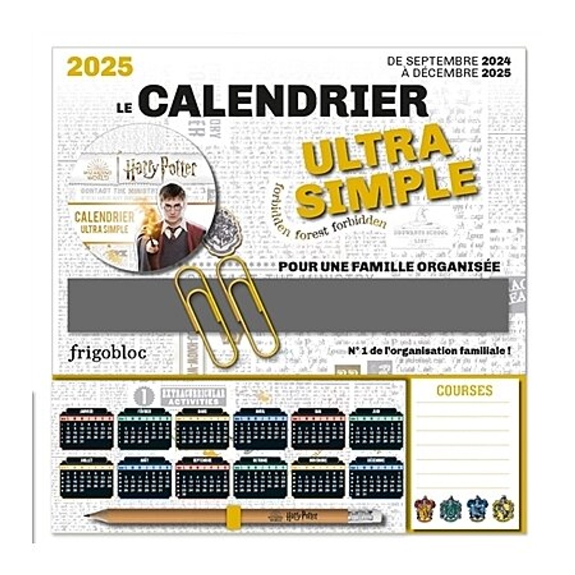 Frigobloc Mini Calendrier Ultra Simple Harry Potter (de sept. 2024 à déc. 2025) (Broché)