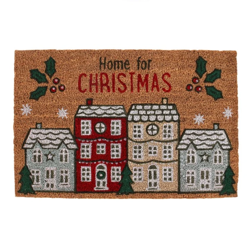 Home for Christmas Coir Doormat