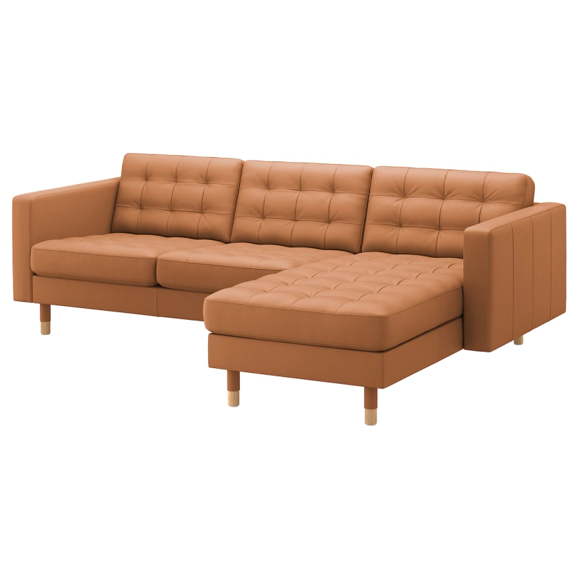 MORABO sofa, with chaise/Grann/Bomstad golden brown/wood - IKEA
